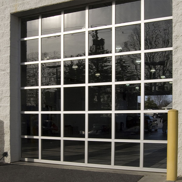Full-view aluminum sectional doors