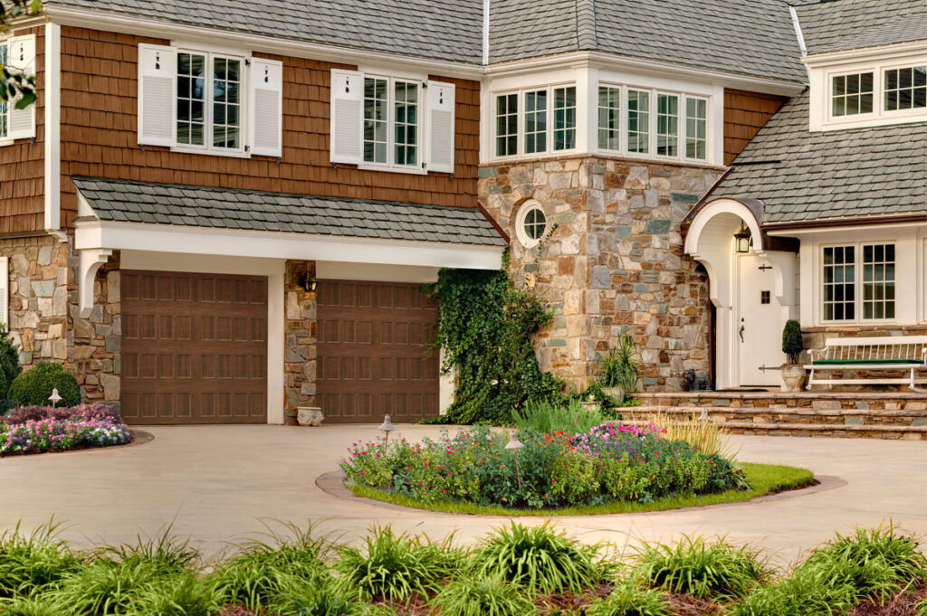 Faux wood  garage doors