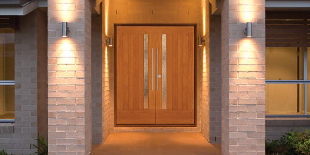 contemporary wood front doors