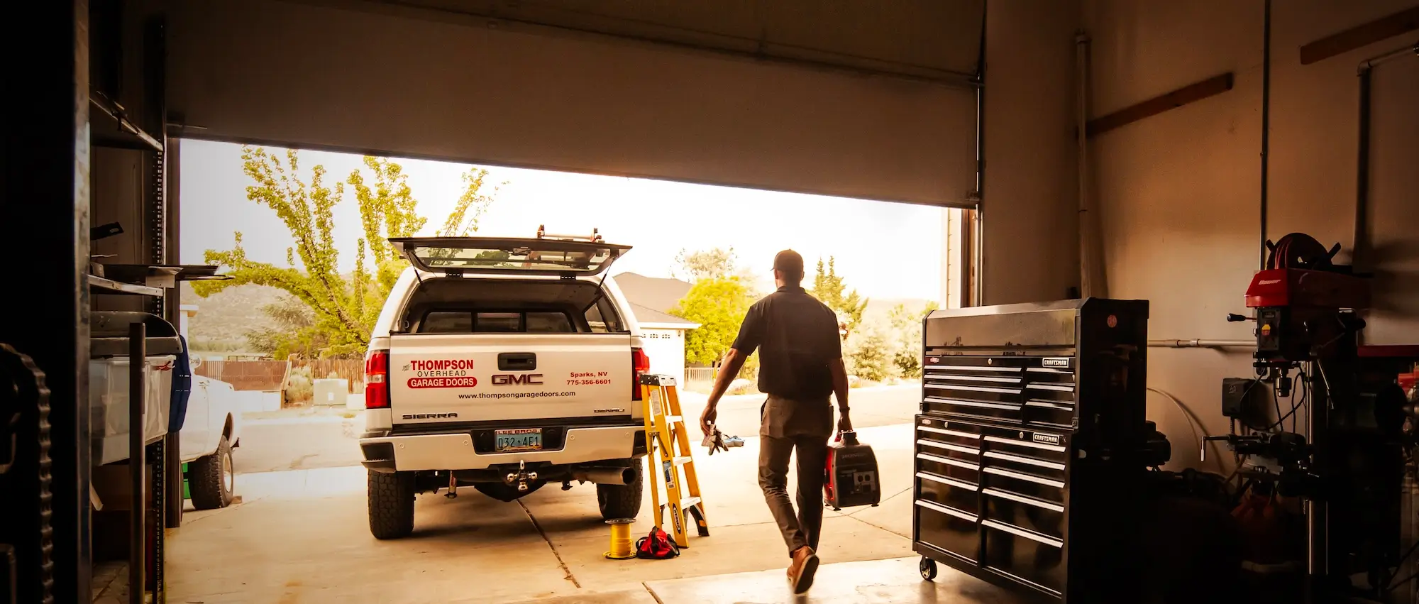 Loading dock with commercial overhead door installation