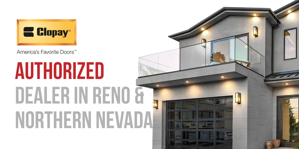 cloplay Clopay garage door installed on luxury home in Reno Nevada