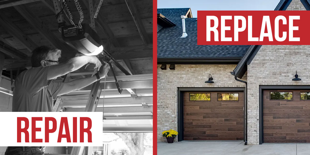 garage door repair vs replacement